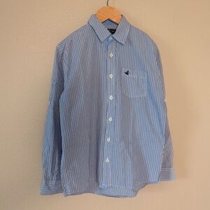 Brooksfield Kids Blue and White Striped Button-Down Shirt 10